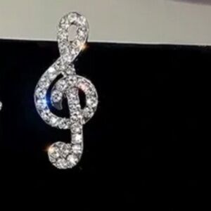 Silver Music Notes Earrings